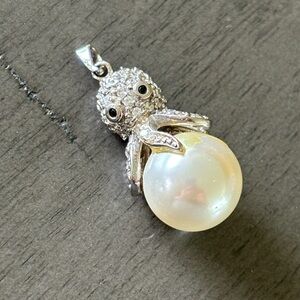 925 Sterling Octopus and Pearl charm